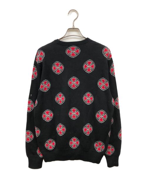 SUPREME（シュプリーム）Supreme (シュプリーム) INDEPENDENT (インディペンデント) 15FW CROSSES SWEATER ブラック×レッド サイズ:Mの古着・服飾アイテム