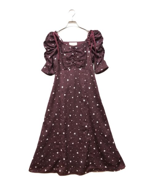 Rirandture（リランドチュール）Rirandture (リランドチュール) MARIE BELLE Heart print one-piece ボルドー サイズ:1の古着・服飾アイテム