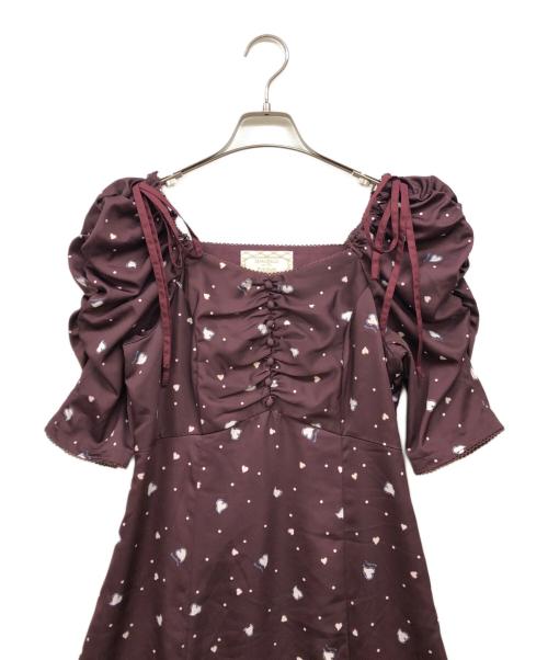 Rirandture（リランドチュール）Rirandture (リランドチュール) MARIE BELLE Heart print one-piece ボルドー サイズ:1の古着・服飾アイテム