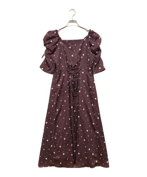 Rirandture（リランドチュール）Rirandture (リランドチュール) MARIE BELLE Heart print one-piece ボルドー サイズ:1の古着・服飾アイテム