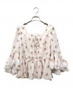LAURA ASHLEY×Rirandtureローラ アシュレイ×リランドチュール）の古着「フリルスリーブブラウス」｜ピンク