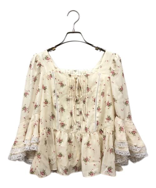 Rirandture（リランドチュール）Rirandture (リランドチュール) LAURA ASHLEY (ローラ アシュレイ) フリルスリーブブラウス イエロー サイズ:2の古着・服飾アイテム