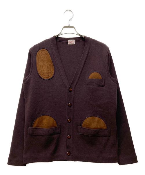 TENDERLOIN（テンダーロイン）TENDERLOIN (テンダーロイン) 鹿革パッチウールカーディガン ブラウン サイズ:SMALLの古着・服飾アイテム