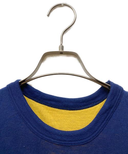 IMP PRINT SPORTSWEAR（アイエムピー・プリント・スポーツウェア）IMP PRINT SPORTSWEAR (アイエムピー・プリント・スポーツウェア) ダブルフェイスプリントTシャツ ブルー×イエロー サイズ:Sの古着・服飾アイテム