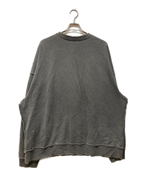 jieda（ジエダ）Jieda (ジエダ) DAMAGE ZIP OVER SWEAT CREW グレー サイズ:２の古着・服飾アイテム
