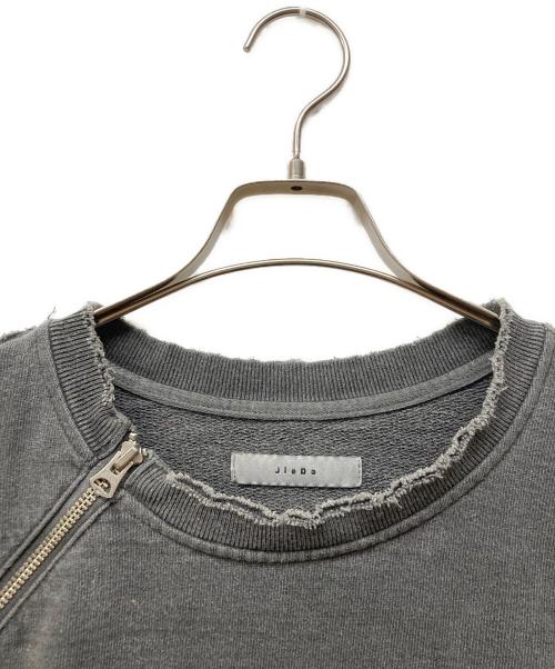 jieda（ジエダ）Jieda (ジエダ) DAMAGE ZIP OVER SWEAT CREW グレー サイズ:２の古着・服飾アイテム