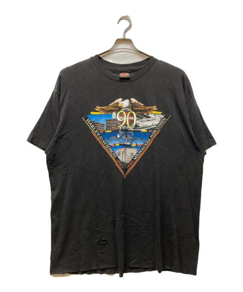 HARLEY-DAVIDSON（ハーレーダビッドソン）HARLEY-DAVIDSON (ハーレーダビッドソン) 90周年プリントTシャツ ブラック サイズ:XXLの古着・服飾アイテム