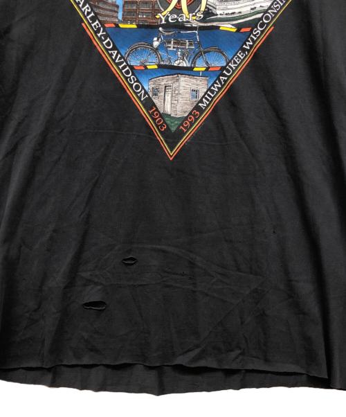 HARLEY-DAVIDSON（ハーレーダビッドソン）HARLEY-DAVIDSON (ハーレーダビッドソン) 90周年プリントTシャツ ブラック サイズ:XXLの古着・服飾アイテム
