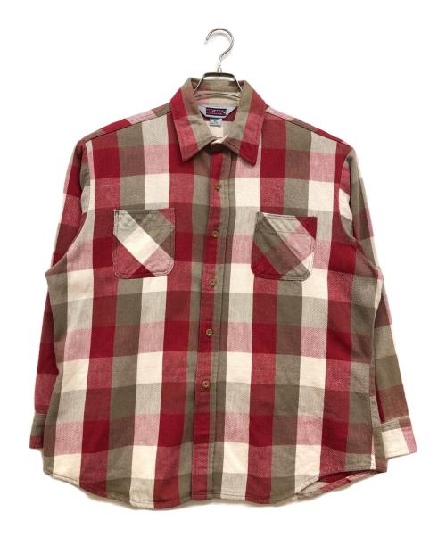 big mac（ビッグマック）BIG MAC (ビッグマック) ネルシャツ ブラウン×レッド サイズ:XLの古着・服飾アイテム
