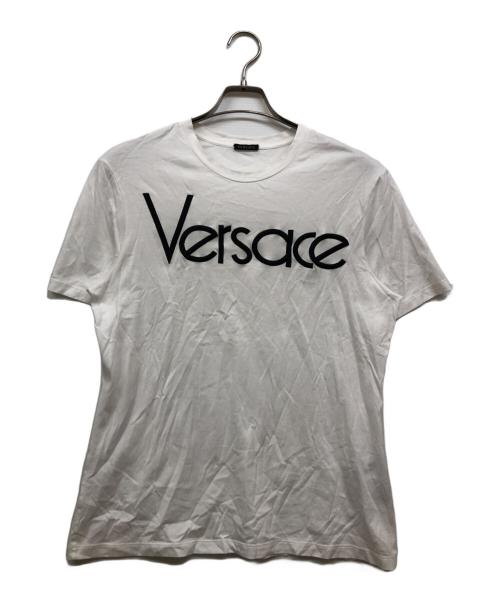 VERSACE（ヴェルサーチェ）VERSACE (ヴェルサーチェ) 刺繍ロゴTシャツ ホワイト サイズ:44の古着・服飾アイテム