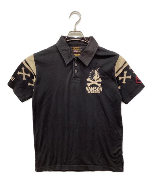 VANSON（バンソン）VANSON (バンソン) LOW BLOW KNUCKLE ワンスタードッグポロ ブラック サイズ:Mの古着・服飾アイテム