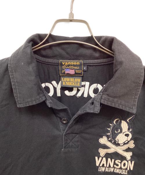 VANSON（バンソン）VANSON (バンソン) LOW BLOW KNUCKLE ワンスタードッグポロ ブラック サイズ:Mの古着・服飾アイテム