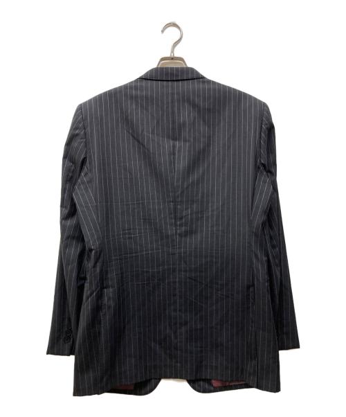 BURBERRY BLACK LABEL（バーバリーブラックレーベル）BURBERRY BLACK LABEL (バーバリーブラックレーベル) SUPER 100's ストライプセットアップ ブラック サイズ:40Lの古着・服飾アイテム
