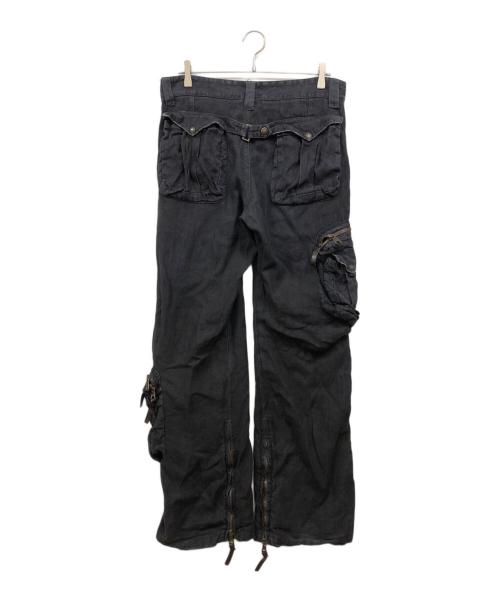 DOLCE & GABBANA（ドルチェ＆ガッバーナ）DOLCE & GABBANA (ドルチェ＆ガッバーナ) マルチポケット リネンカーゴパンツ ブラック サイズ:46の古着・服飾アイテム
