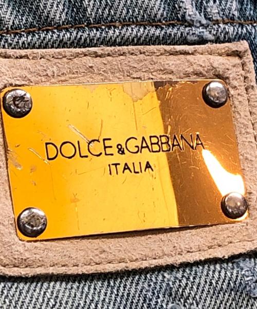 DOLCE & GABBANA（ドルチェ＆ガッバーナ）DOLCE & GABBANA (ドルチェ＆ガッバーナ) デニムコンビダブルウエストスウェットパンツ ブルー×グレー サイズ:46の古着・服飾アイテム