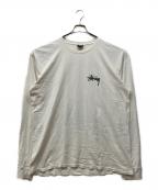 stussyステューシー）の古着「HOW WE'RE LIVIN PIGMENT DYED TEE」｜ホワイト