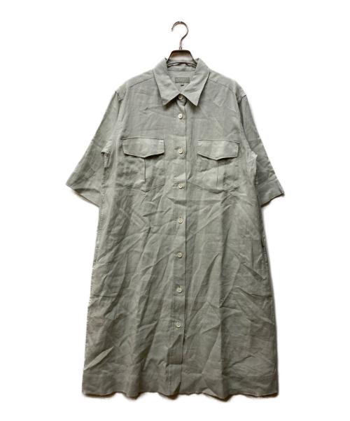 MARGARET HOWELL（マーガレットハウエル）MARGARET HOWELL (マーガレットハウエル) リネンシャツワンピース グリーン サイズ:２の古着・服飾アイテム