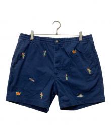 POLO RALPH LAUREN（ポロ・ラルフローレン）の古着「アロハ刺繍ハーフパンツ」｜ネイビー