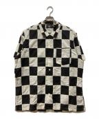 RRLダブルアールエル）の古着「パッチワークオープンカラーシャツ」｜ブラック×ホワイト