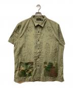 RRLダブルアールエル）の古着「TRENCH ART GRAPHIC SHIRT」｜グリーン