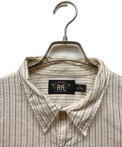 RRL（ダブルアールエル）RRL (ダブルアールエル) CALICO STRIPE SHIRT ホワイト サイズ:XLの古着・服飾アイテム