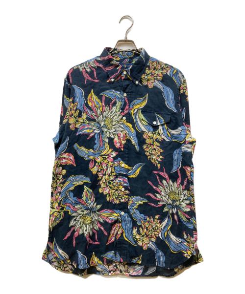 RALPH LAUREN（ラルフローレン）RALPH LAUREN (ラルフローレン) 大判花柄リネンシャツ ネイビー サイズ:Lの古着・服飾アイテム