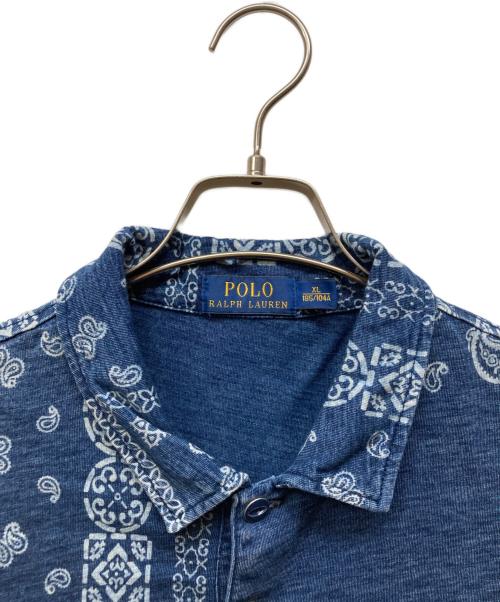 POLO RALPH LAUREN（ポロ・ラルフローレン）POLO RALPH LAUREN (ポロ・ラルフローレン) ペイズリーポロシャツ ネイビー サイズ:XLの古着・服飾アイテム