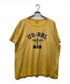 RRLダブルアールエル）の古着「フロッキープリントTシャツ」｜イエロー