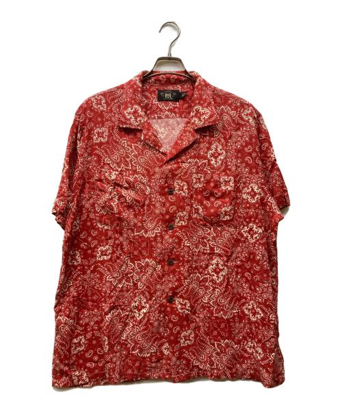 RRL（ダブルアールエル）RRL (ダブルアールエル) レーヨン ペイズリーアロハシャツ ホワイト×レッド サイズ:XLの古着・服飾アイテム