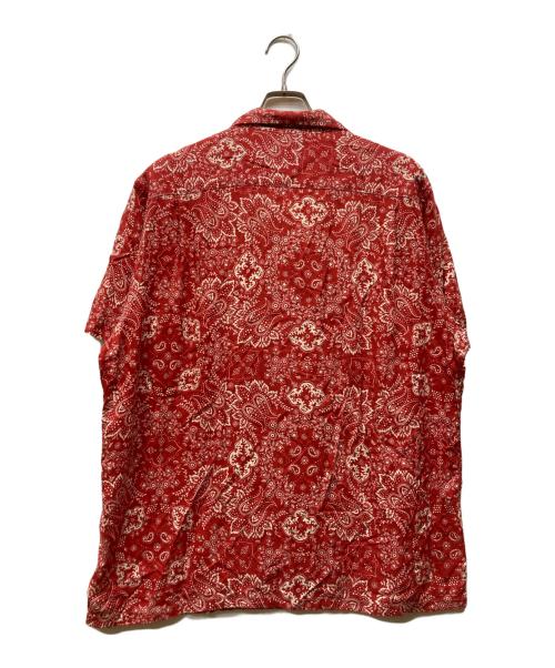 RRL（ダブルアールエル）RRL (ダブルアールエル) レーヨン ペイズリーアロハシャツ ホワイト×レッド サイズ:XLの古着・服飾アイテム