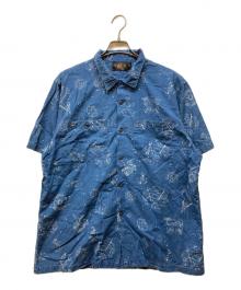 RRL（ダブルアールエル）の古着「タトゥーアートオープンカラーコットンシャツ」｜インディゴ