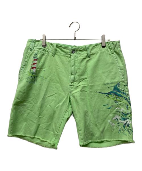 POLO RALPH LAUREN（ポロ・ラルフローレン）POLO RALPH LAUREN (ポロ・ラルフローレン) カジキプリントハーフパンツ グリーン サイズ:36の古着・服飾アイテム