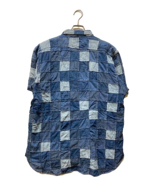 RRL（ダブルアールエル）RRL (ダブルアールエル) インディゴパッチワークショートスリーブシャツ インディゴ サイズ:XLの古着・服飾アイテム