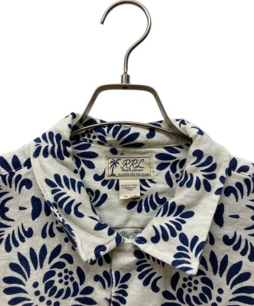 RRL（ダブルアールエル）RRL (ダブルアールエル) PRINT LINEN CAMP SHIRT インディゴ×ホワイト サイズ:XLの古着・服飾アイテム