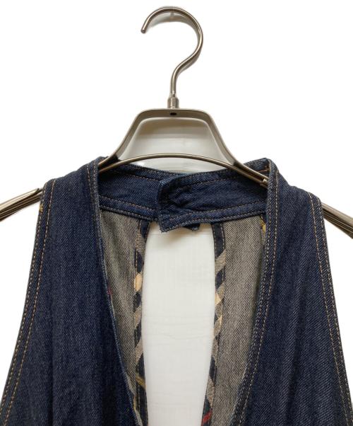 BURBERRY BLUE LABEL（バーバリー ブルー レーベル）BURBERRY BLUE LABEL (バーバリー ブルー レーベル) デニムノースリーブワンピース ブルー サイズ:38の古着・服飾アイテム