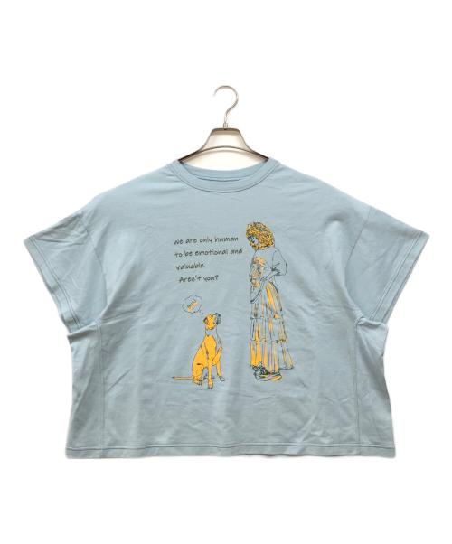J.branche（ジェイブランシェ）J.branche (ジェイブランシェ) 人間だものT プルオーバー ブルー サイズ:Mの古着・服飾アイテム