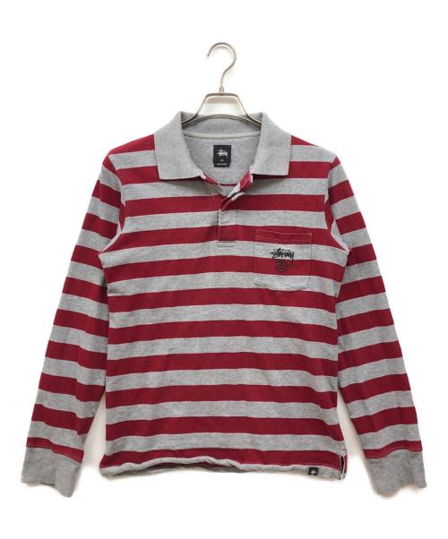 stussy（ステューシー）stussy (ステューシー) ラガーシャツ レッド サイズ:Sの古着・服飾アイテム