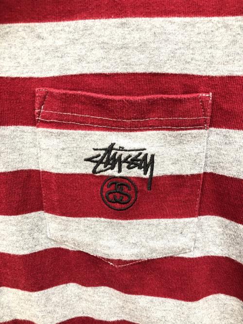 stussy（ステューシー）stussy (ステューシー) ラガーシャツ レッド サイズ:Sの古着・服飾アイテム