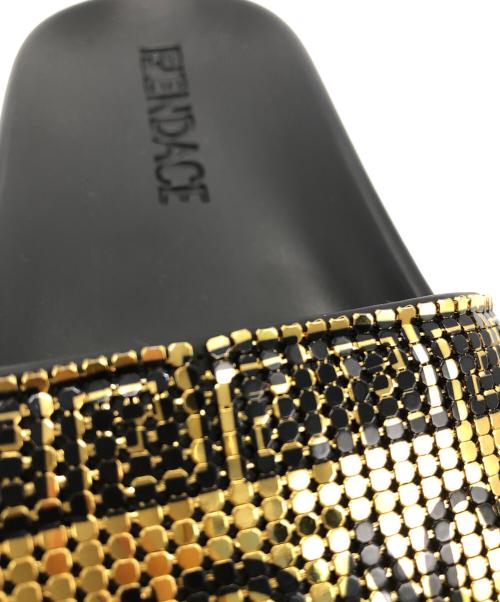 FENDI（フェンディ）FENDI (フェンディ) VERSACE (ヴェルサーチェ) シャワーサンダル ゴールド×ブラック サイズ:36の古着・服飾アイテム