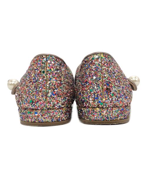 MIU MIU（ミュウミュウ）MIU MIU (ミュウミュウ) パールボタングリッターバレエシューズ マルチカラー サイズ:38の古着・服飾アイテム
