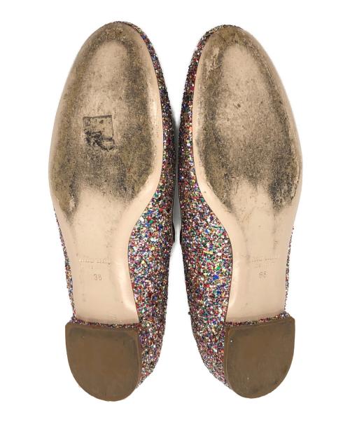 MIU MIU（ミュウミュウ）MIU MIU (ミュウミュウ) パールボタングリッターバレエシューズ マルチカラー サイズ:38の古着・服飾アイテム