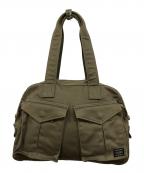 PORTERポーター）の古着「LOVE&PEACE BOSTON BAG」｜カーキ