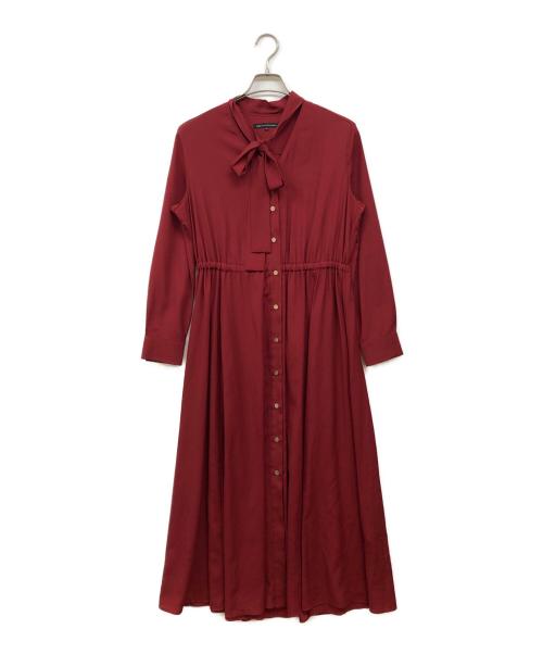 23区（ニジュウサンク）23区 (ニジュウサンク) ボウタイワンピース レッド サイズ:40の古着・服飾アイテム