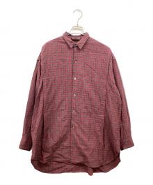 Y's for men（ワイズフォーメン）の古着「ダブルポケットチェックシャツ」｜レッド×グレー