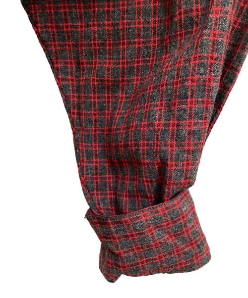 Y's for men（ワイズフォーメン）Y'S for men (ワイズフォーメン) ダブルポケットチェックシャツ レッド×グレー サイズ:記載無し（実寸サイズをご確認ください）の古着・服飾アイテム