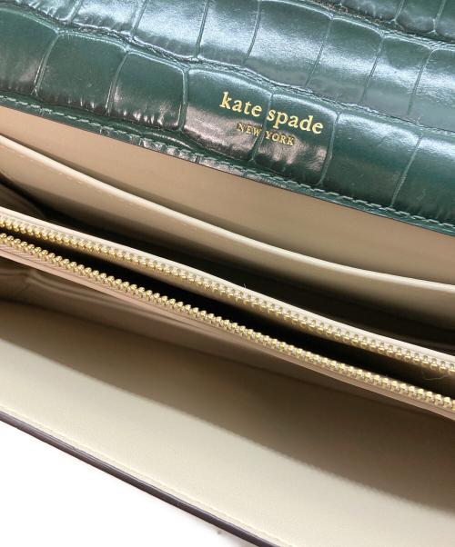 Kate Spade（ケイトスペード）Kate Spade (ケイトスペード) コタ クロコエンボス ミディアム コンバーチブル ショルダーバッグ グリーンの古着・服飾アイテム