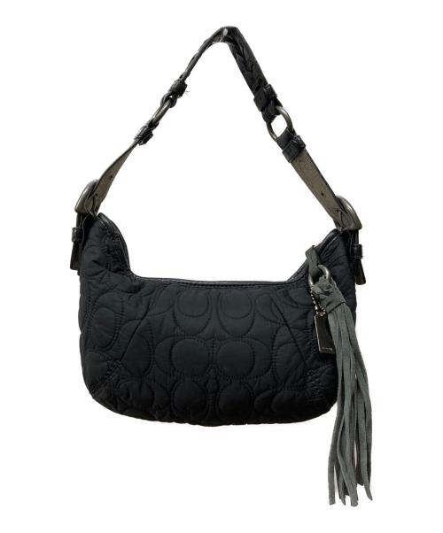 COACH（コーチ）COACH (コーチ) シグネチャーナイロン ショルダーバッグ ブラックの古着・服飾アイテム