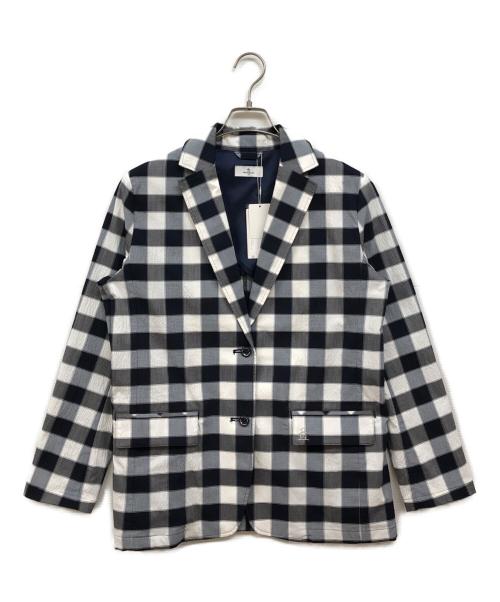 MUNSING WEAR（マンシングウェア）MUNSING WEAR (マンシングウェア) チェック柄 テーラードジャケット ネイビー サイズ:Mの古着・服飾アイテム
