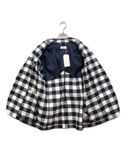 MUNSING WEAR（マンシングウェア）MUNSING WEAR (マンシングウェア) チェック柄 テーラードジャケット ネイビー サイズ:Mの古着・服飾アイテム