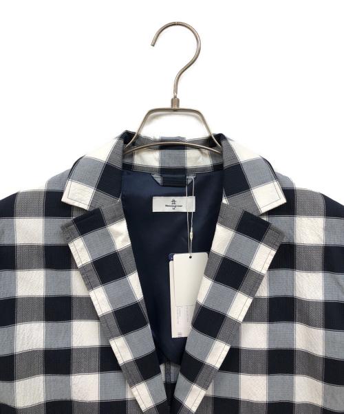 MUNSING WEAR（マンシングウェア）MUNSING WEAR (マンシングウェア) チェック柄 テーラードジャケット ネイビー サイズ:Mの古着・服飾アイテム